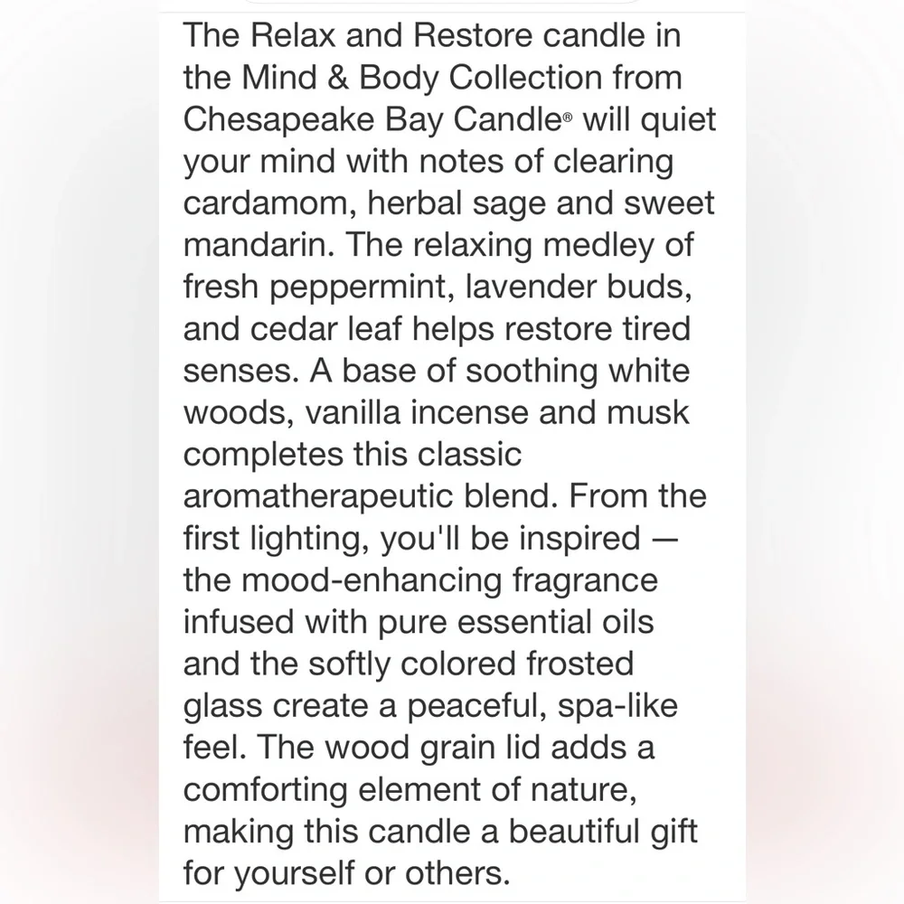CHESAPEAKE BAY NWT Relax & restore lidded jar candle -gray -3.7oz